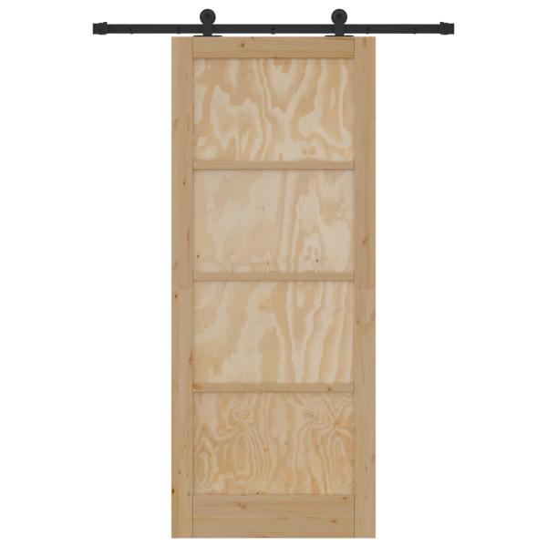 Schiebetür ORKDAL 86 x 211 cm Massives Kiefernholz Natur