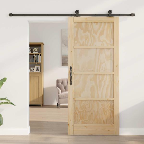 Schiebetür ORKDAL 86 x 198,5 cm Massives Kiefernholz Natur