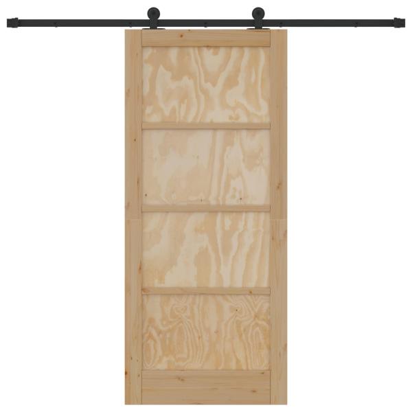 Schiebetür ORKDAL 86 x 198,5 cm Massives Kiefernholz Natur