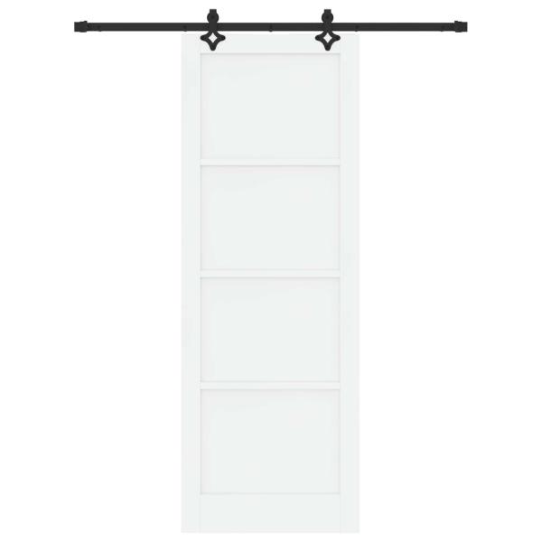 Schiebetür Weiß und Schwarz 83 x 232 cm Massives Kiefernholz