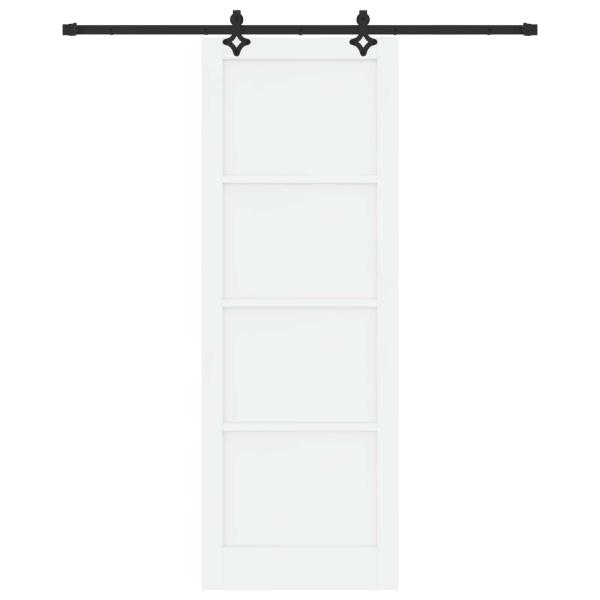 Schiebetür Weiß und Schwarz 83 x 232 cm Massives Kiefernholz