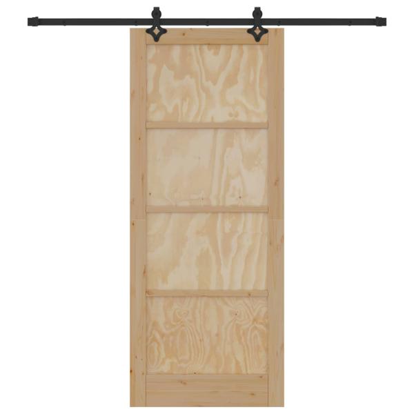 Schiebetür Natürlich und Schwarz 86 x 211 cm