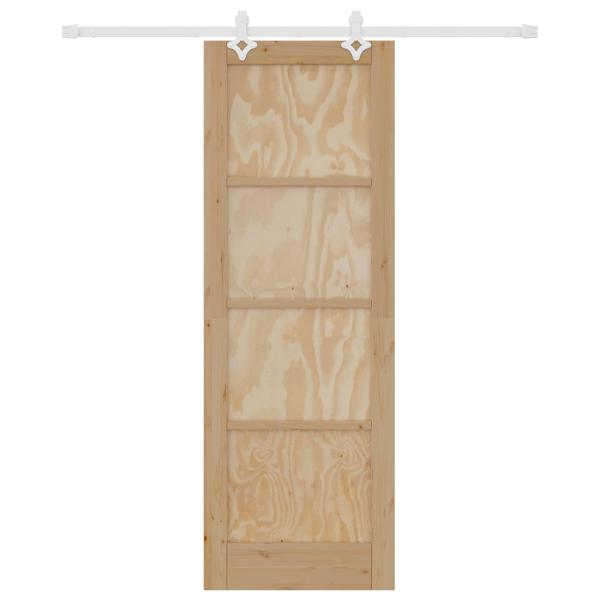 Schiebetür Natürlich und Weiß 73,5 x 211 cm