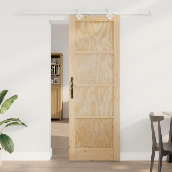 ARDEBO.de - Schiebetür Natürlich und Weiß 73,5 x 211 cm