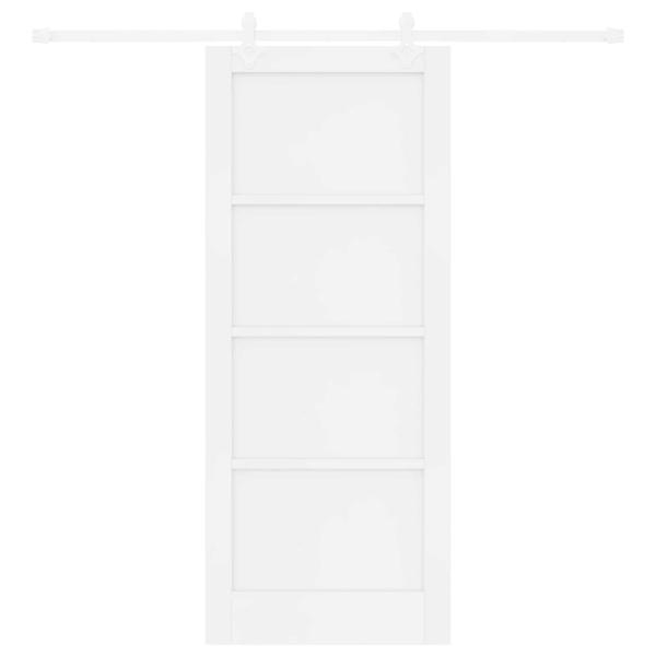 Schiebetür Weiß 83 x 202 cm Massives Kiefernholz