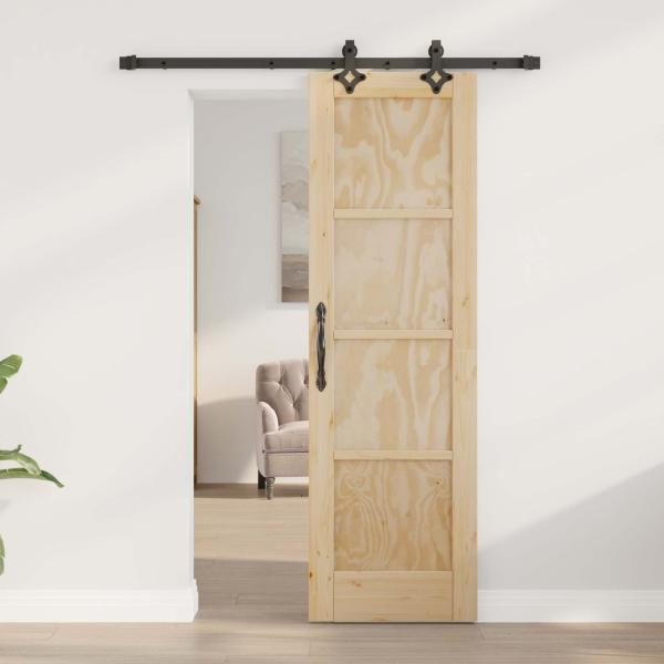 Schiebetür ORKDAL 61 x 198,5 cm Massives Kiefernholz Natur