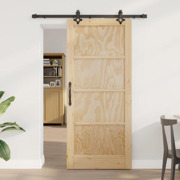 ARDEBO.de - Schiebetür ORKDAL 86 x 198,5 cm Massives Kiefernholz Natur