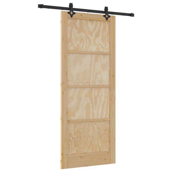 Schiebetür ORKDAL 86 x 211 cm Massives Kiefernholz Natur