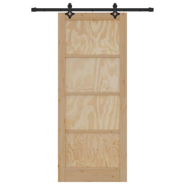 Schiebetür ORKDAL 86 x 211 cm Massives Kiefernholz Natur