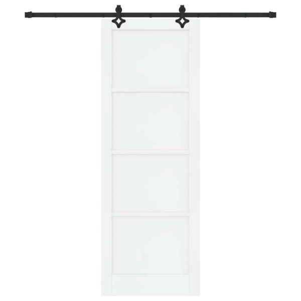 Schiebetür ORKDAL Weiß 83 x 232 cm Massives Kiefernholz