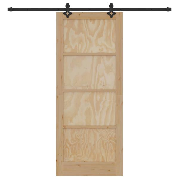 Schiebetür ORKDAL 86 x 211 cm Massives Kiefernholz Natur