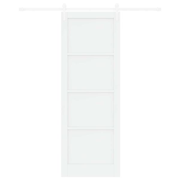 Schiebetür ORKDAL 83 x 232 cm Massives Kiefernholz Weiß
