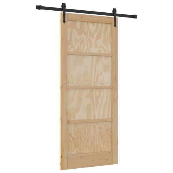 Schiebetür ORKDAL 86 x 198,5 cm Massives Kiefernholz Natur