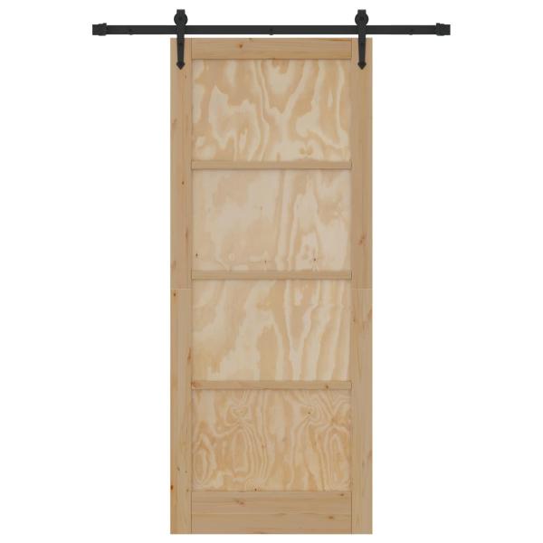 Schiebetür ORKDAL 86 x 211 cm Massives Kiefernholz Natur
