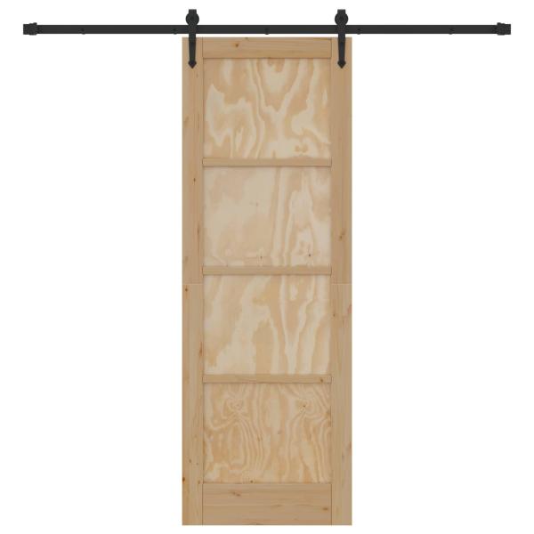 Schiebetür ORKDAL 73,5 x 211 cm Massives Kiefernholz Natur