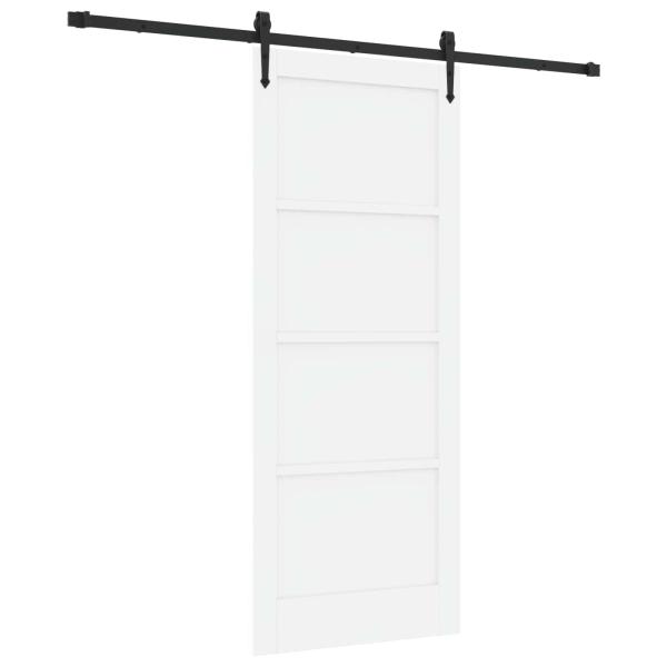 Schiebetür ORKDAL Weiß 83 x 202 cm Massives Kiefernholz