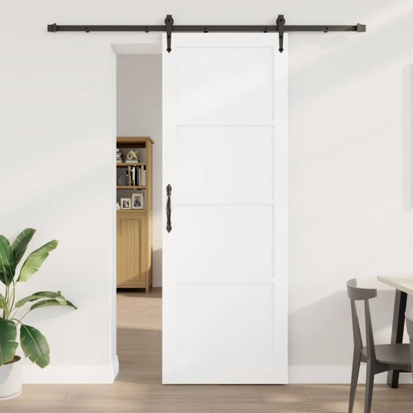 ARDEBO.de - Schiebetür ORKDAL 83 x 232 cm Massives Kiefernholz Weiß