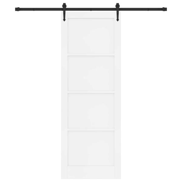 Schiebetür ORKDAL 83 x 232 cm Massives Kiefernholz Weiß
