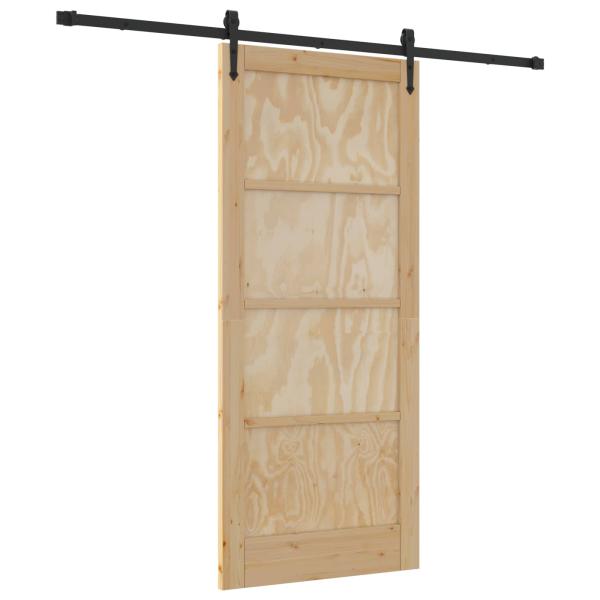 Schiebetür ORKDAL 86 x 198,5 cm Massives Kiefernholz Natur