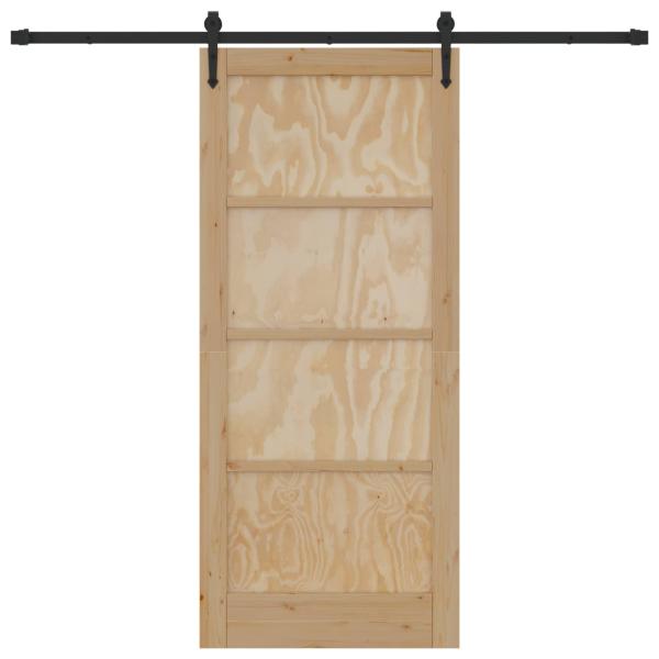 Schiebetür ORKDAL 86 x 198,5 cm Massives Kiefernholz Natur