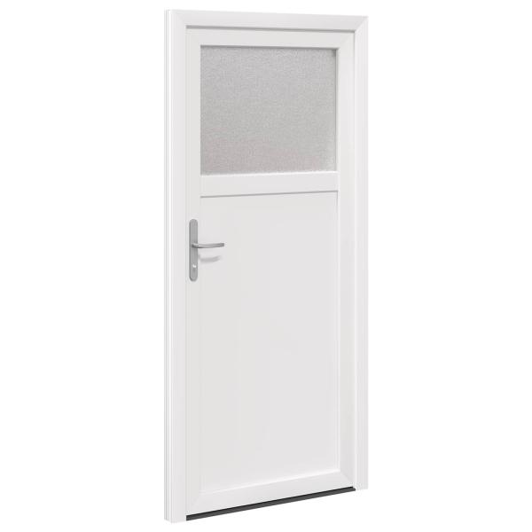 Seiteneingangstür 88 x 198 cm PVC Weiß