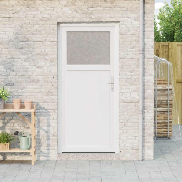 ARDEBO.de - Seiteneingangstür 98 x 198 cm PVC Weiß