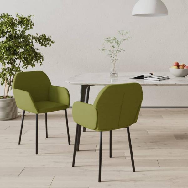 ARDEBO.de - Esszimmerstühle 2 Stk. Hellgrün Samt