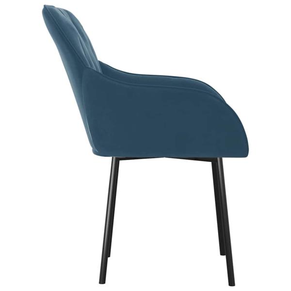 Esszimmerstühle 2 Stk. Blau Samt