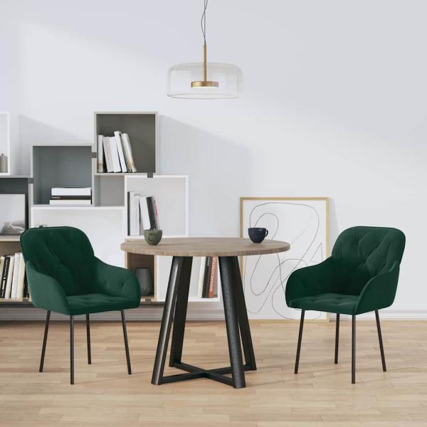 ARDEBO.de - Esszimmerstühle 2 Stk. Dunkelgrün Samt