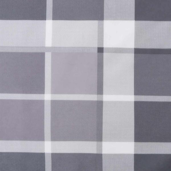 Kissen für draußen 4 Stk. Stoff Grau kariert 50 x 50 cm