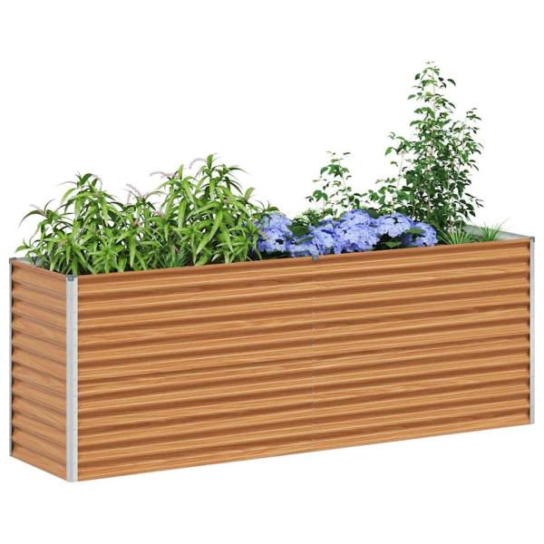 Hochbeet Hellbraun 195 x 50 x 68 cm Verzinkter Stahl