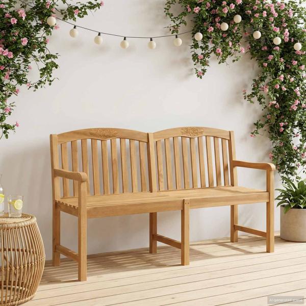 ARDEBO.de - Handgefertigte Rosenbank 179,5 x 61 x 90 cm Massivholz Teak