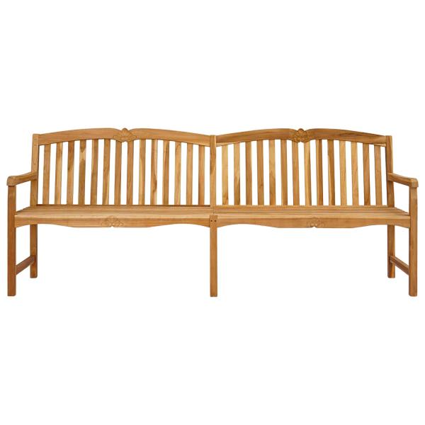 Handgeschnitzte Muschel-Bank 228 x 61 x 94,5 cm Massivholz Teak