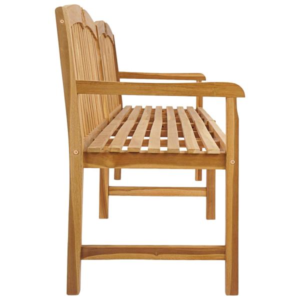 Handgeschnitzte Muschel-Bank 228 x 61 x 94,5 cm Massivholz Teak
