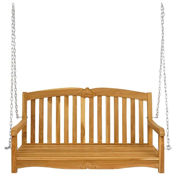 Schalen-Schaukelbank 114 x 60 x 60,5 cm Massivholz Teak Natur