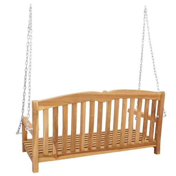 Schalen-Schaukelbank 114 x 60 x 60,5 cm Massivholz Teak Natur