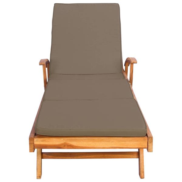 Sonnenliege mit Kissen 100% Polyester mit solidem Teak