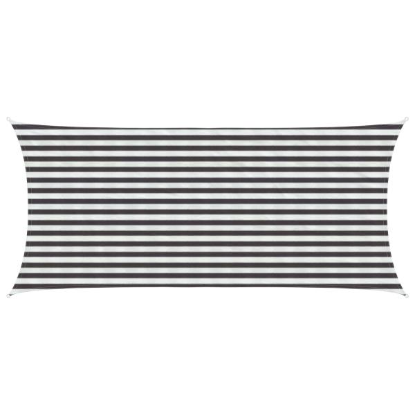 ARDEBO.de - Sonnensegel 2 x 4,5 m HDPE Rechteckig Anthrazit und Weiß