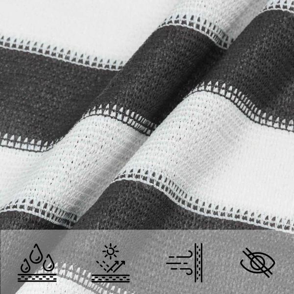 Sonnensegel 3 x 4 m HDPE Rechteckig Anthrazit und Weiß