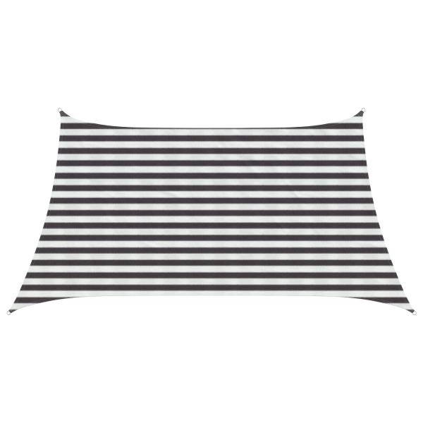 ARDEBO.de - Sonnensegel 3 / 4 x 2 m HDPE Rechteckig Anthrazit und Weiß