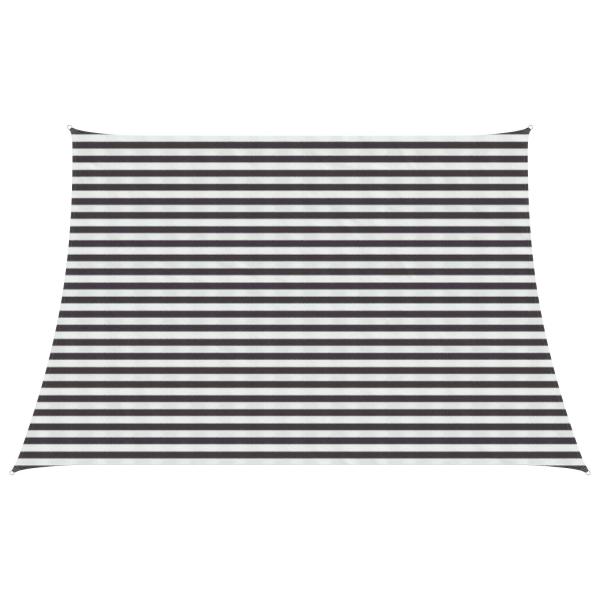 ARDEBO.de - Sonnensegel 4 / 5 x 3 m HDPE Rechteckig Anthrazit und Weiß