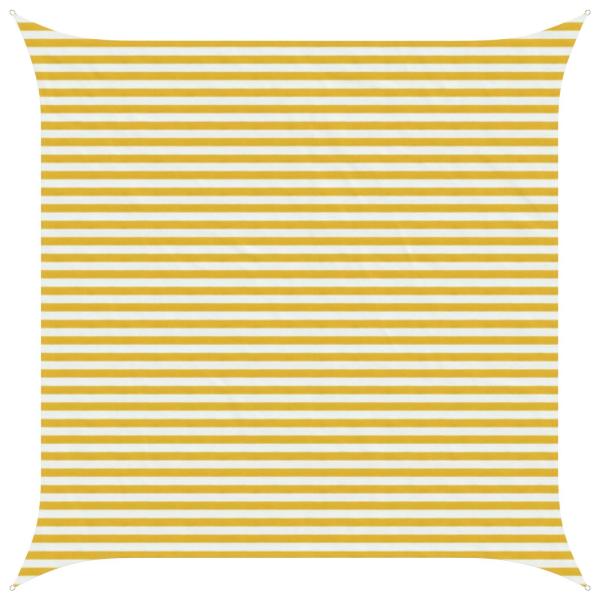 ARDEBO.de - Sonnensegel Gelb und Weiß 4,5 x 4,5 m HDPE