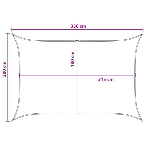 Sonnensegel Gelb und Weiß 2 x 3,5 m HDPE