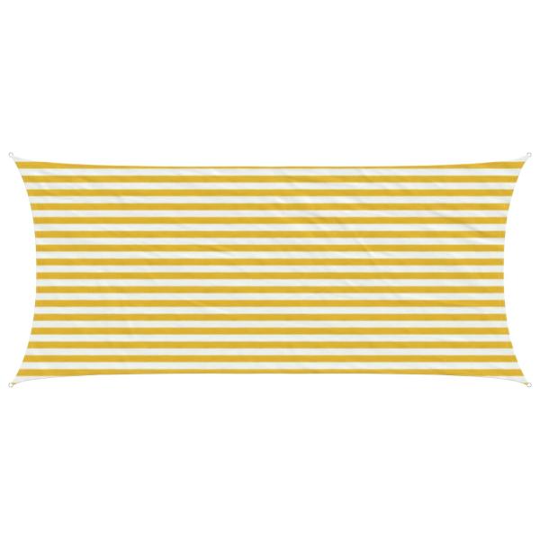 ARDEBO.de - Sonnensegel Gelb und Weiß 2 x 4 m HDPE