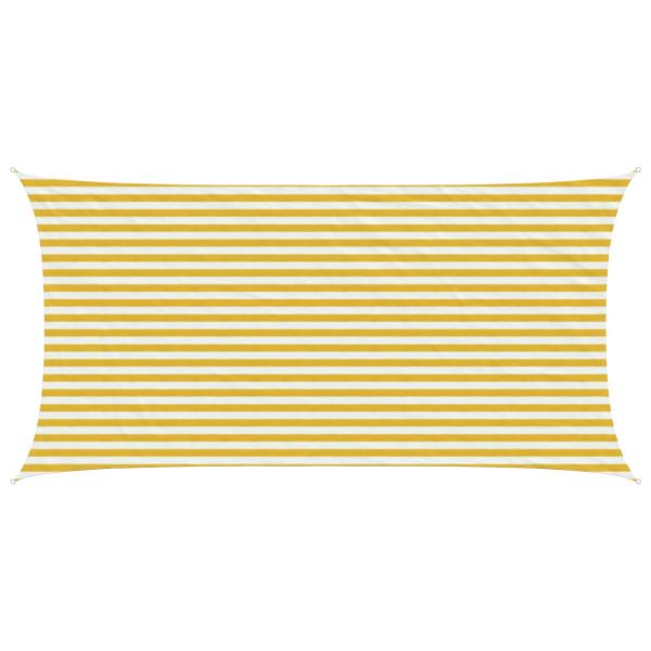 ARDEBO.de - Sonnensegel 2,5 x 4,5 m HDPE Rechteckig Gelb und Weiß