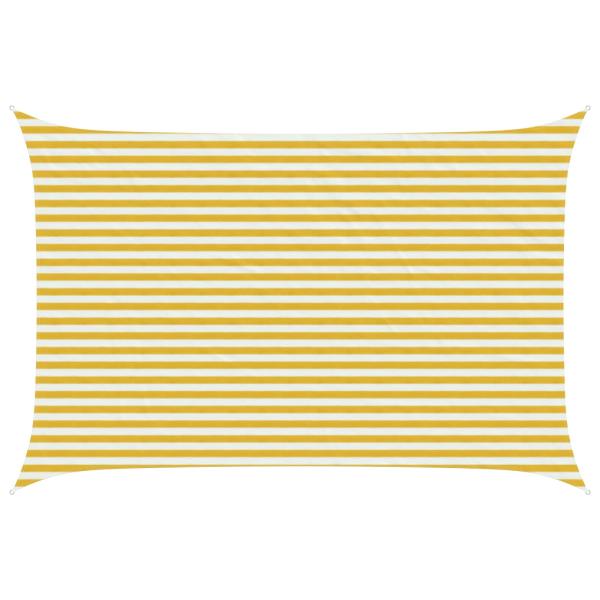 ARDEBO.de - Sonnensegel 3 x 4,5 m HDPE Rechteckig Gelb und Weiß