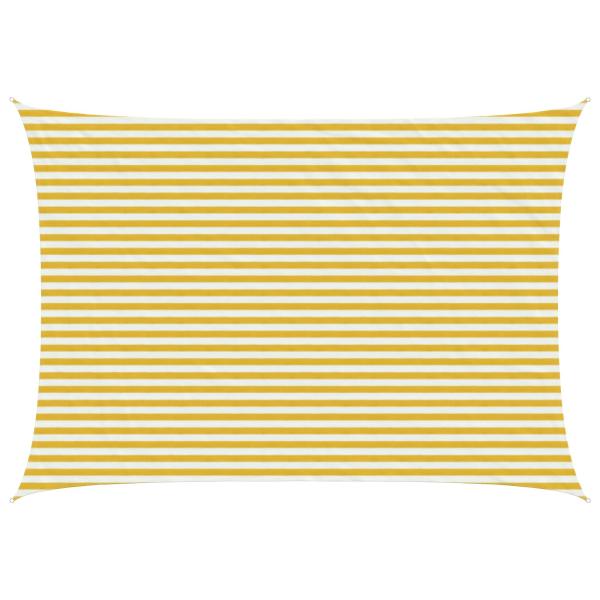ARDEBO.de - Sonnensegel 3,5 x 4,5 m HDPE Rechteckig Gelb und Weiß