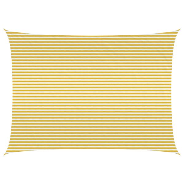ARDEBO.de - Sonnensegel 5 x 6 m HDPE Rechteckig Gelb und Weiß