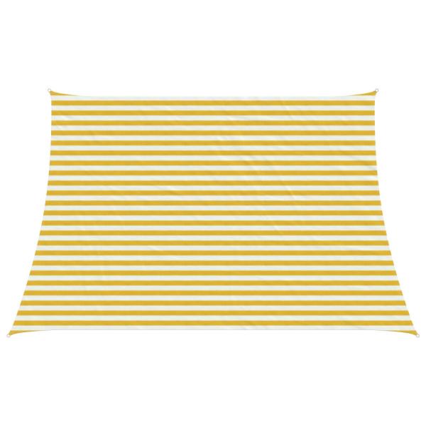 ARDEBO.de - Sonnensegel Gelb und Weiß 3 / 4 x 3 m HDPE