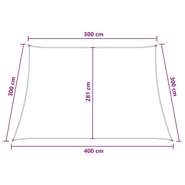 Sonnensegel Gelb und Weiß 3 / 4 x 3 m HDPE